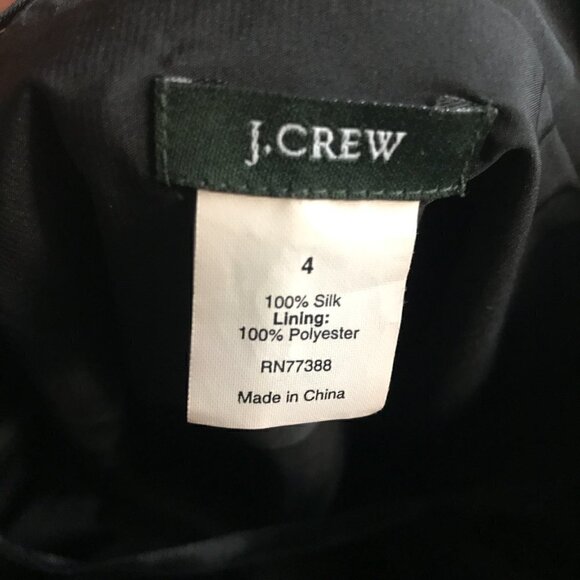 J Crew Black Crepe Silk Sophia Dress Size 4 - Picture 9 of 9